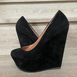 Aldo Platform Black Wedges Size 6